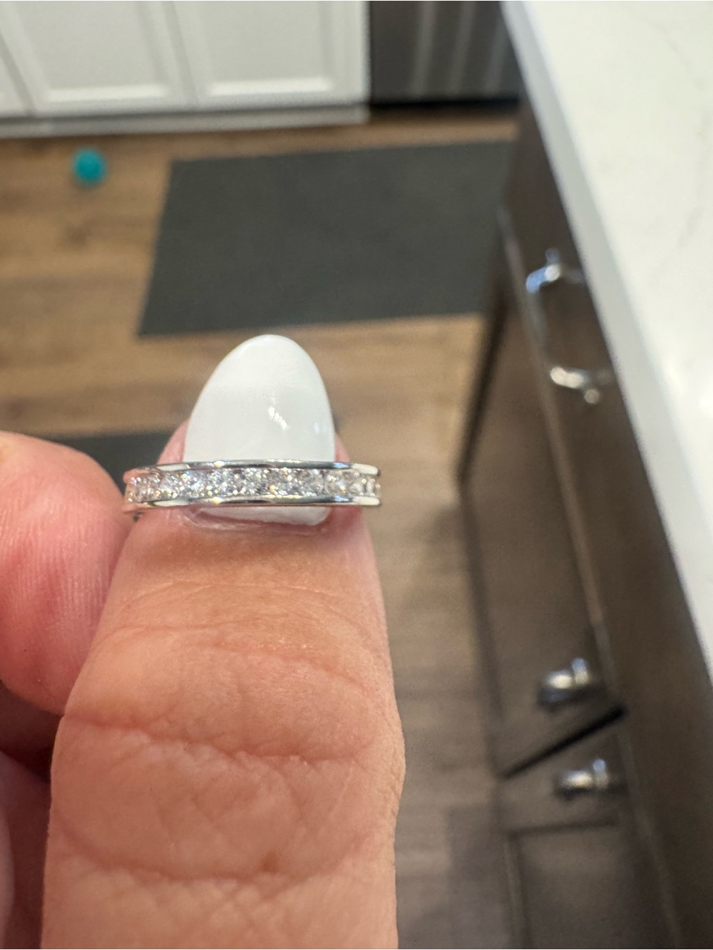 Classic Women's Sterling Silver Channel-Set Cubic Zirconia Band - Picture 2 of 4